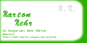 marton nehr business card